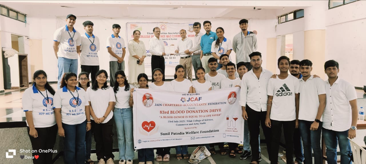 83rd Blood Donation Drive at Tilak College of Science, Commerce and Arts, Vashi