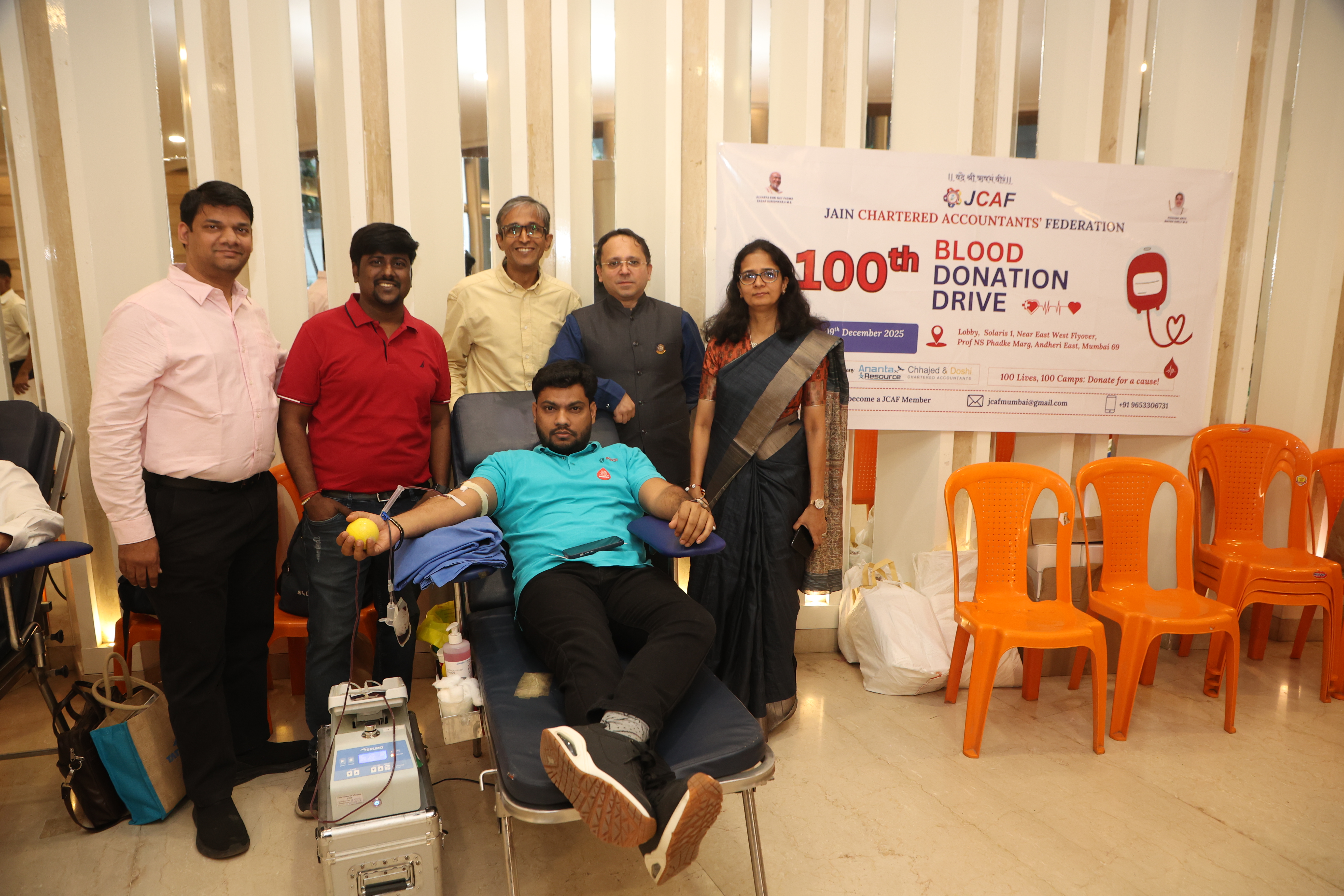 100th Blood Donation Drive at Hubtown Solaris 1, Teli Gully, Andheri East
