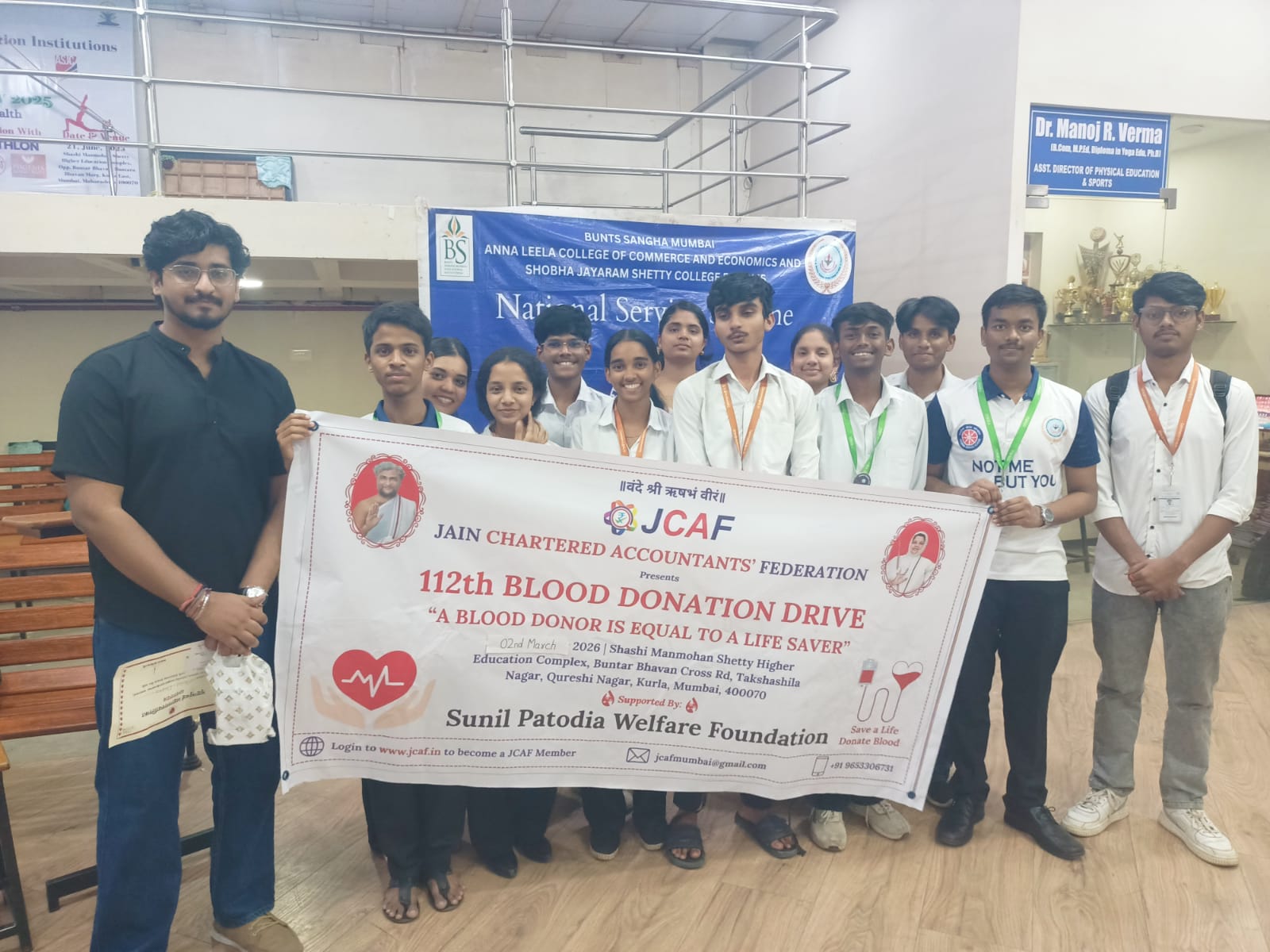 112th Blood Donation Drive at Shashi Manmohan Shetty Higher Education Complex, Buntar Bhavan Cross Rd, Takshashila Nagar, Qureshi Nagar, Kurla, Mumbai - 400070