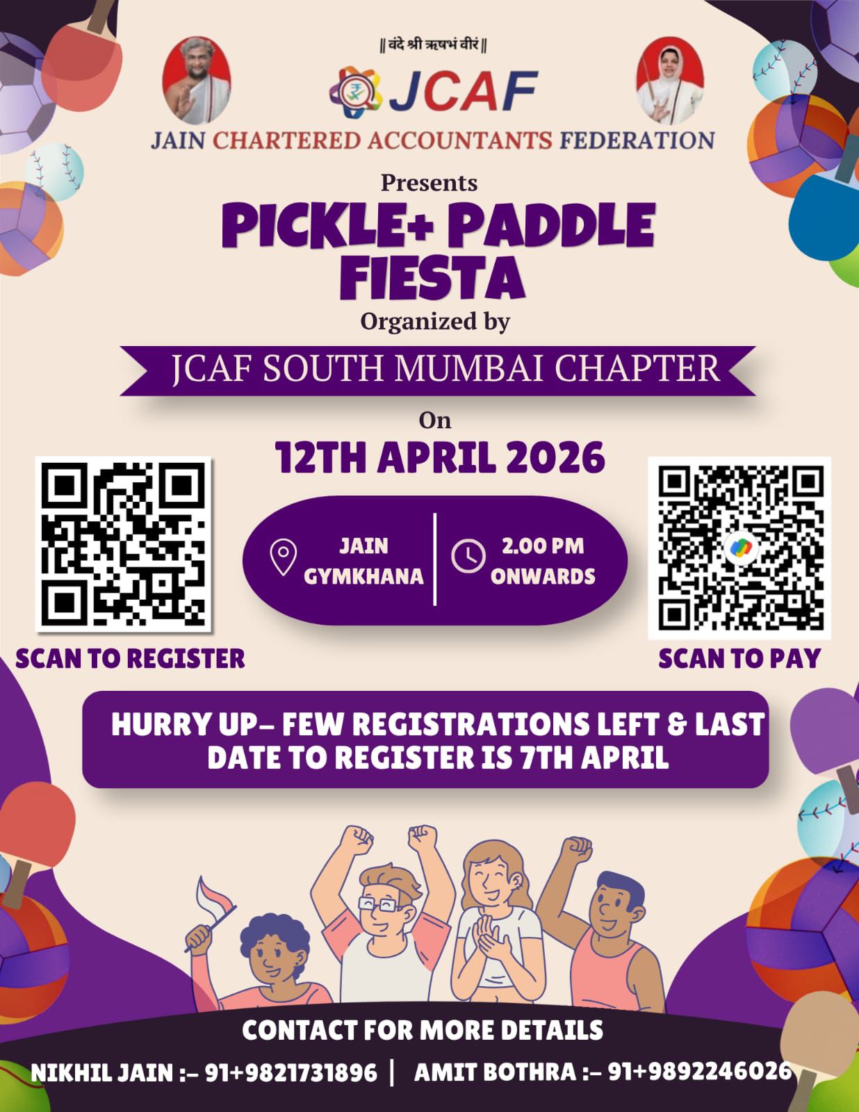 DISCOVER THE PICKLEBALL+PADDLE FIESTA  Jain Gymkhana, Marine Lines