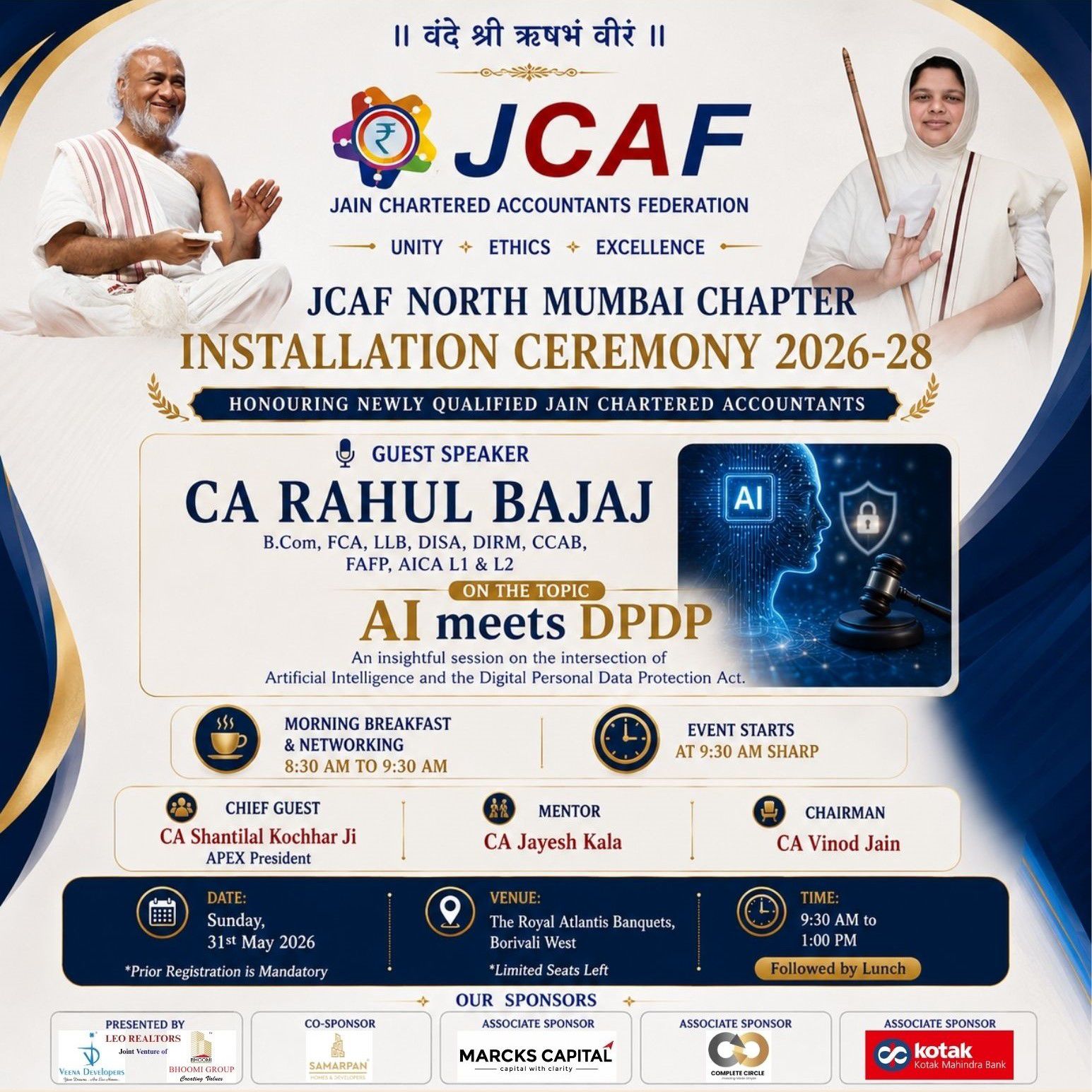 Installation Ceremony 2026–2028 The Royal Atlantis Banquets, Borivali West  Limited Seats Left