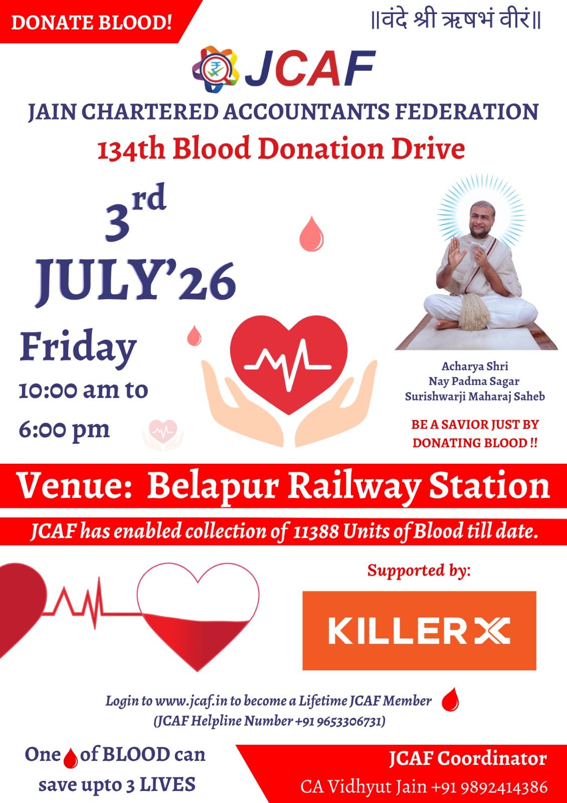134th  Blood Donation Drive Belapur Railway Station